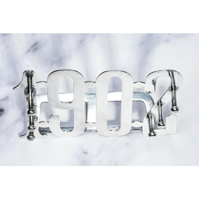 Silver Rare Tiffany & Co. Antique Sterling Silver 1902 Year Cut Out Fountain Pen Rest Stand Desk For Sale - Image 8 of 11