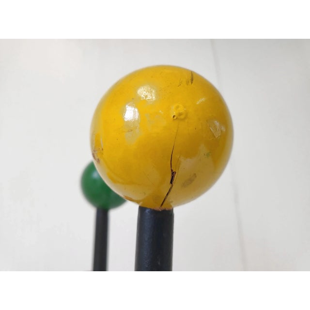 Mid-Century French Coat Stand in Steel & Wood, 1950s For Sale - Image 6 of 9