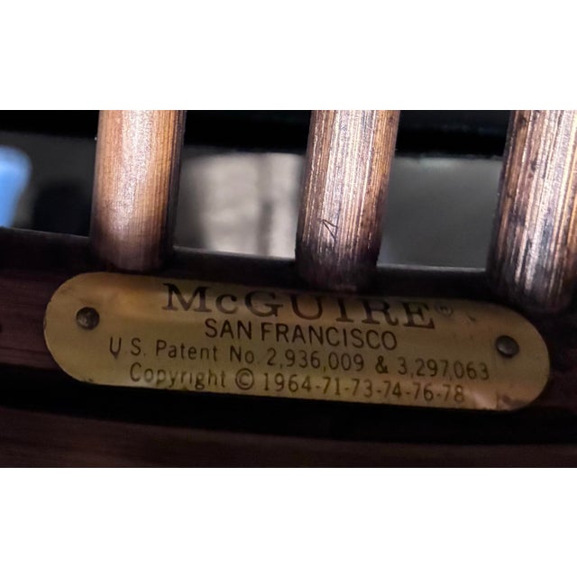 Transitional Vintage McGuire Target Rattan Armchair For Sale - Image 3 of 3