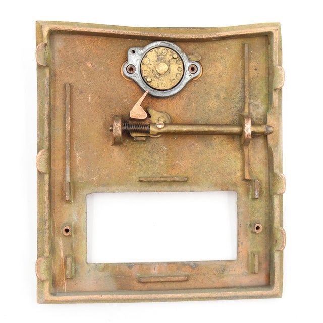 Traditional Vintage Polished Bronze u.s. Post Office Combination Box Door For Sale - Image 3 of 5
