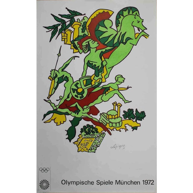 Show jumping is an original artwork realized by Charles Lapicque (Theizé 1898 - 1988 Orsay) in 1972. Offset poster...