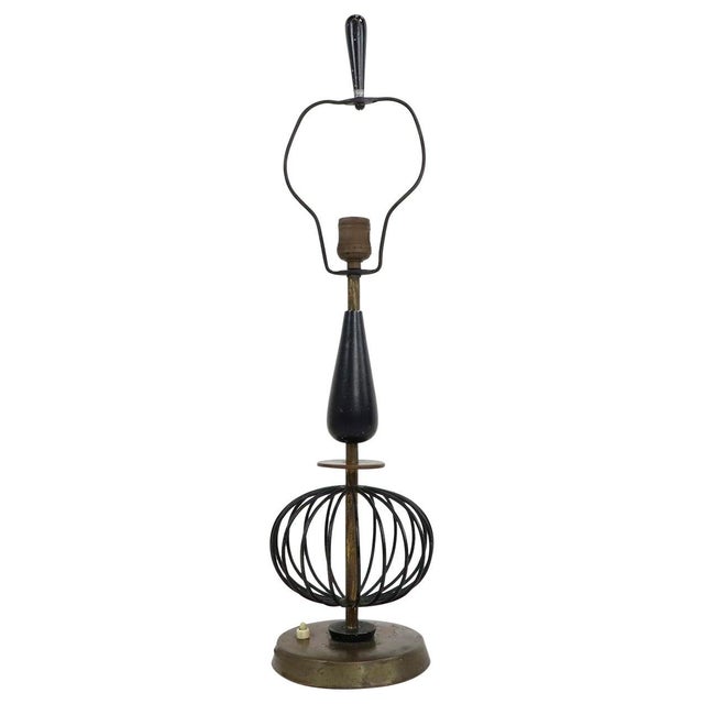 1950s 1950s Arturo Pani Mid-Century Modern Iron & Brass Lamp For Sale - Image 5 of 5