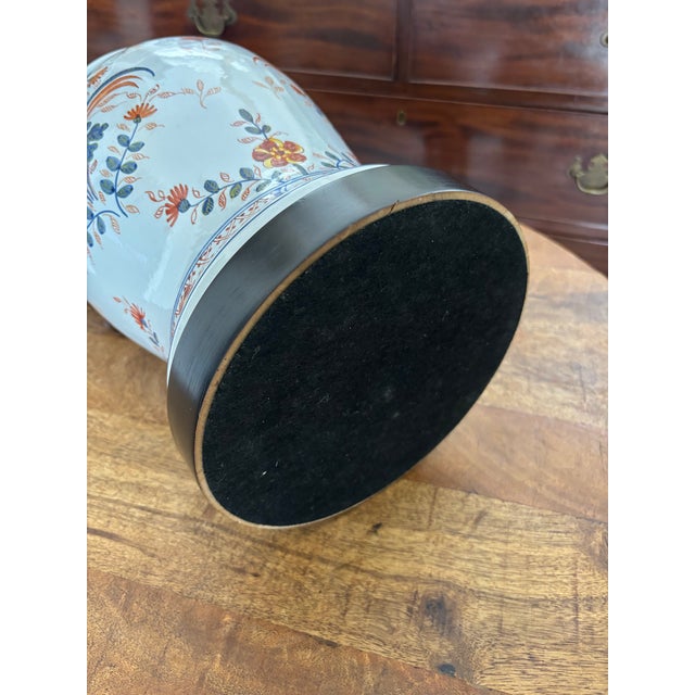 Italian 18th or 19th Century Faenza Faience Asian-Inspired Ginger Jar Table Lamp For Sale - Image 11 of 12