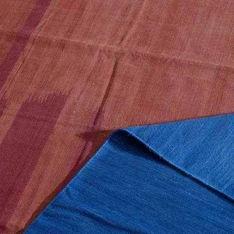 Rug & Kilim Oversized Vintage Dhurrie Rug in Red Open Field With Blue Border | Rug & Kilim For Sale - Image 4 of 4