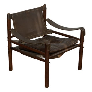 1960s Attributed to Arne Norrell “Sirocco” Safari Lounge Chair by Norell Möbel Ab, Sweden For Sale