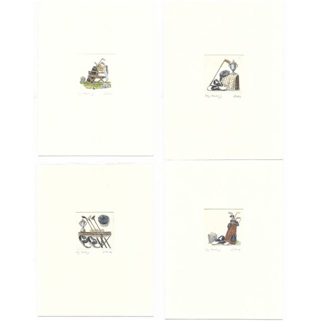 Set of Four Golf Color Etchings For Sale - Image 6 of 6