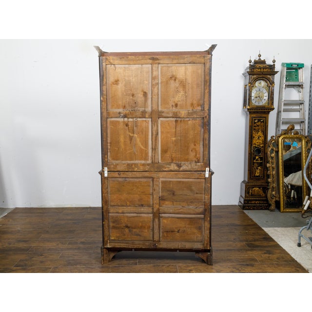 Black 19th Century English Black and Gold Chinoiserie Bookcase with Glass Doors For Sale - Image 8 of 12
