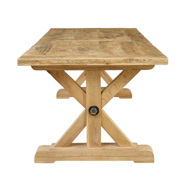 Large Oak Frame Dining Table For Sale - Image 11 of 12