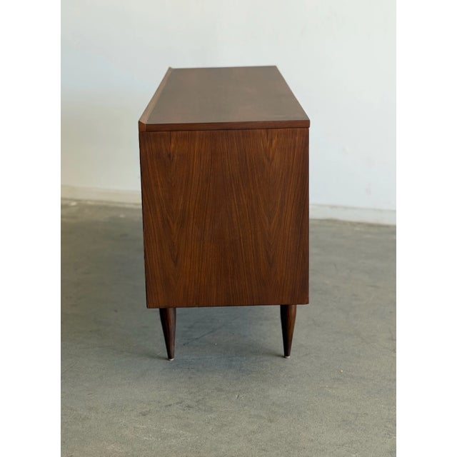 Brown Vintage Louvered 9 Drawer Dresser For Sale - Image 8 of 15