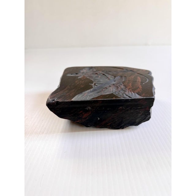Native American 1973 René Skuta Mahogany Obsidian Lapidary Art Sculpture of Native American Archer For Sale - Image 3 of 13
