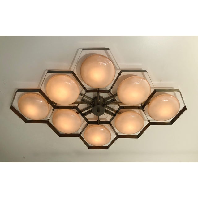 21st Century Hive Bronze Glossy Gray Murano Flush Mount by Fabio LTD For Sale - Image 6 of 6