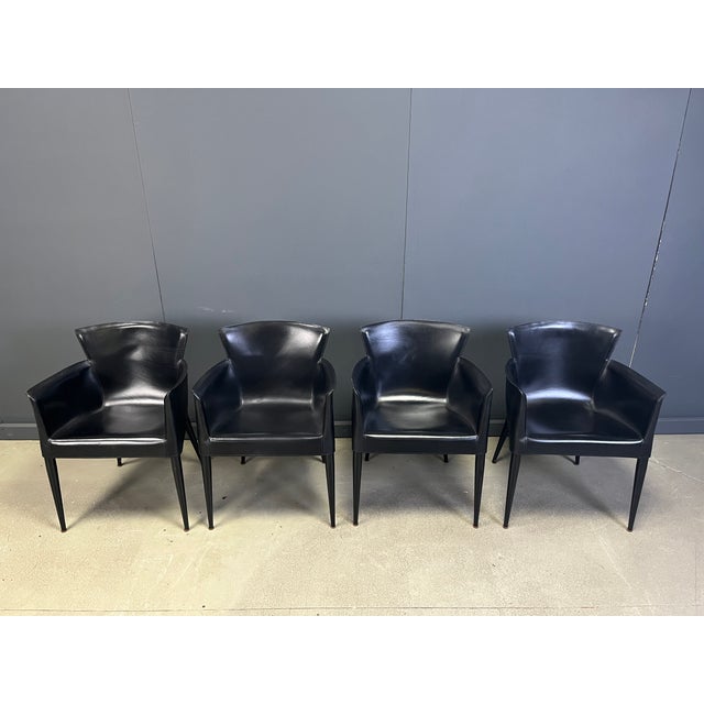 Black Vela Dining Chairs by Carlo Bartoli for Matteo Grassi, 1980s, Set of 4 For Sale - Image 8 of 11