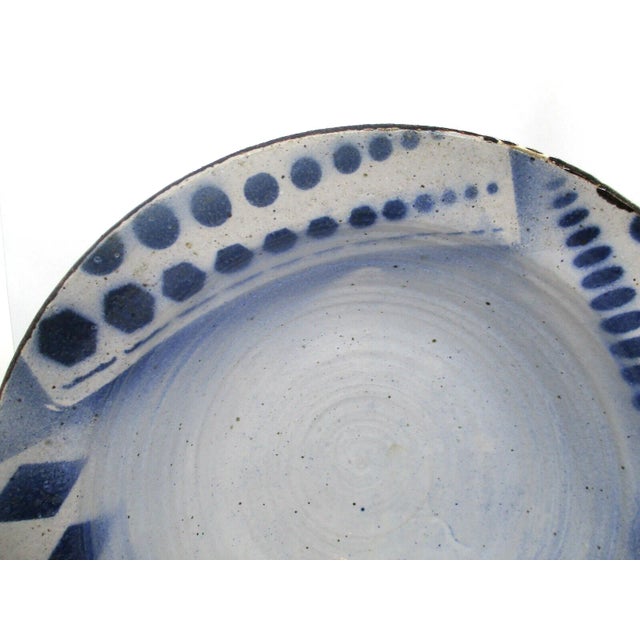 Original Large CPC Studio Pottery Signed 1990 Abstract Patterned Glossy Bowl Measures 4.5" tall, has a 12" top diameter...