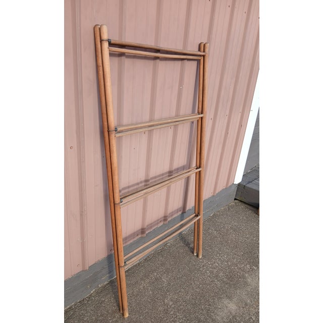 Late 19th Century Antique Wooden Trifold Ladder Drying Rack 1900s For Sale - Image 5 of 18