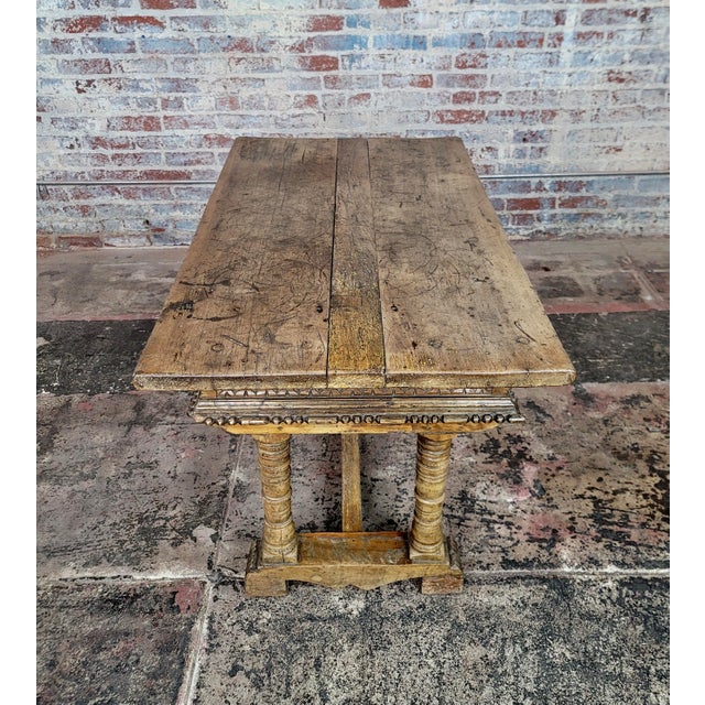 17th century Spanish Baroque Writing Table -Carved Walnut Dimensions: 29.5" H x 49" W x 26" D A beautiful piece that will...