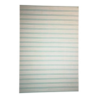 Vintage Dhurrie Rug in Blue With Stripes, From Rug & Kilim For Sale