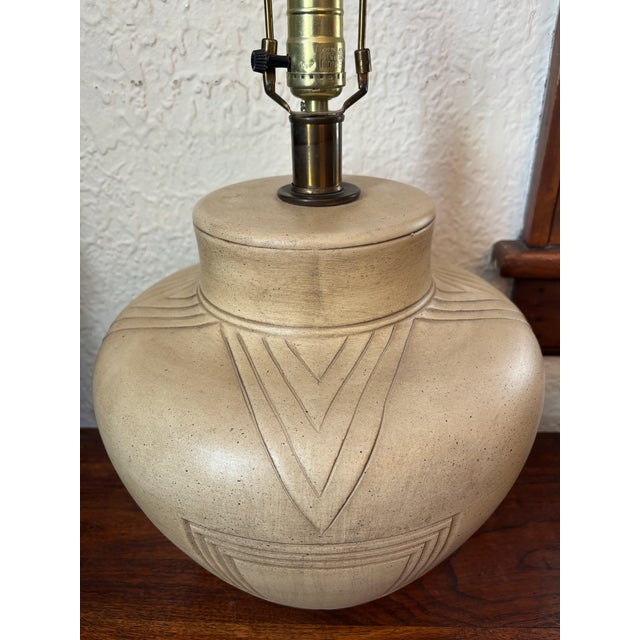1970s Midcentury Southwestern Lamp With Shade For Sale - Image 4 of 9