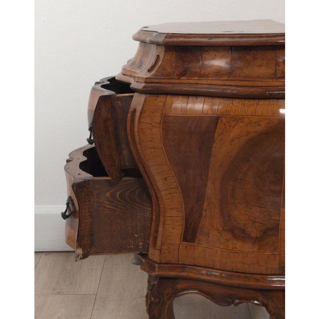Wood Pair of Venetian Olive Wood Bedside Commodes, Italy Circa 1880 For Sale - Image 7 of 10