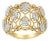 14K Yellow Gold Diamond Art Deco Ring (1/2 Cttw, H-I Color, I1 Clarity) - Size 8 For Sale