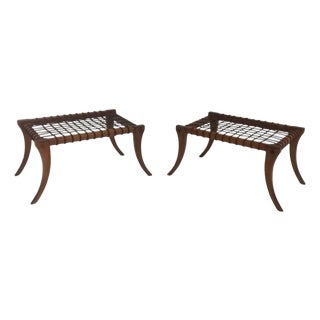 Modern Medellin Mid-Century Style Klismos Ottomans - A Pair For Sale