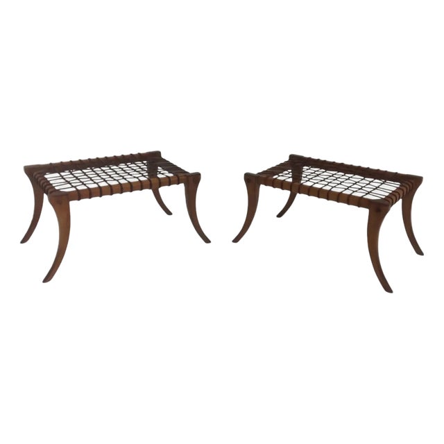 Modern Medellin Mid-Century Style Klismos Ottomans - A Pair For Sale
