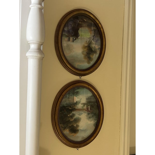 Untitled, 1950s, Oil & Wood, Set of 2 For Sale - Image 4 of 9