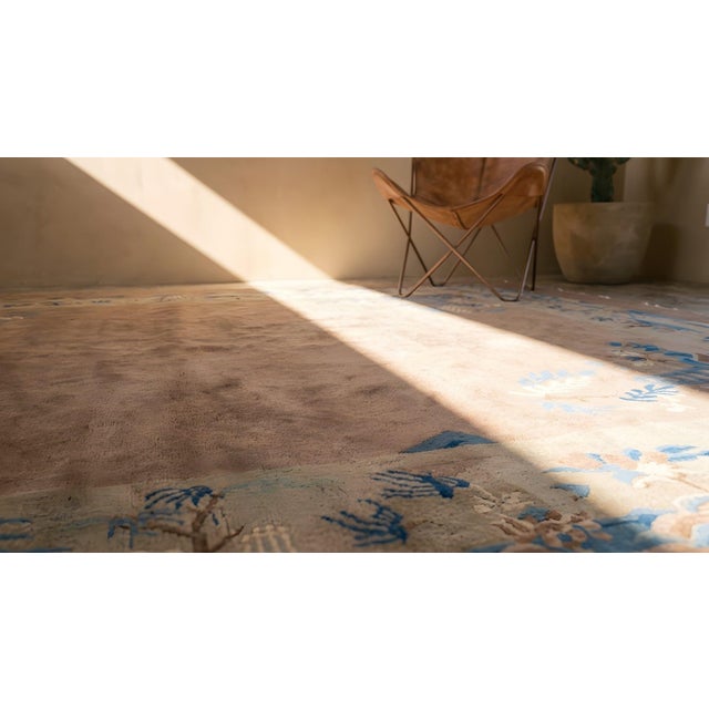 Taupe Early 20th Century Chinese Peking Carpet For Sale - Image 8 of 10
