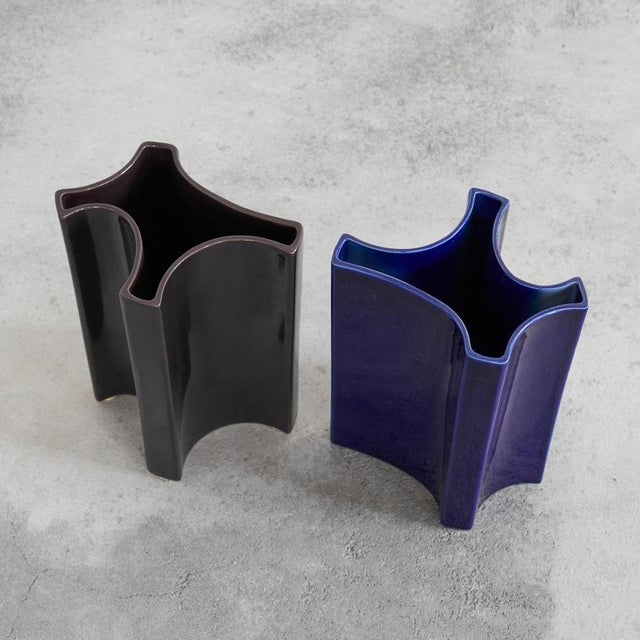 Mid-Century Vases by Angelo Mangiarotti for Fratelli Brambilla, 1960s, Set of 2 For Sale - Image 12 of 13