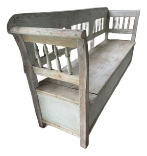 Vintage Painted Bench With Storage
