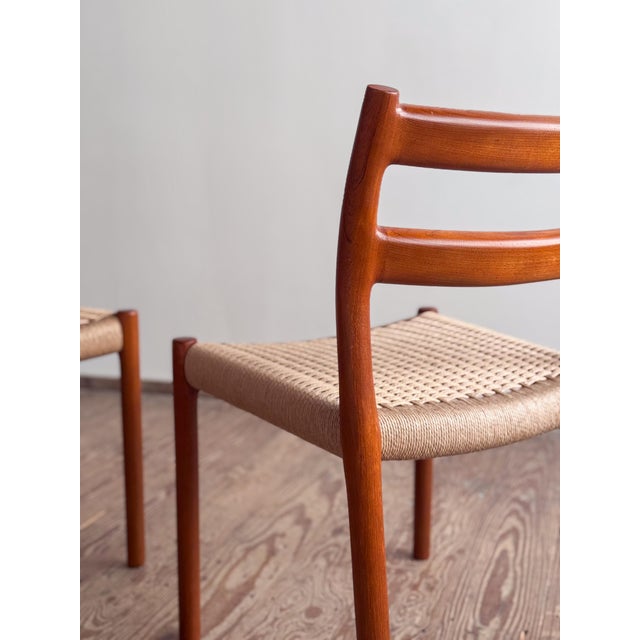 Vintage Model 84 Teak Dining Chairs by Niels O. Møller for J.L. Moller, Set of 2 For Sale - Image 10 of 15