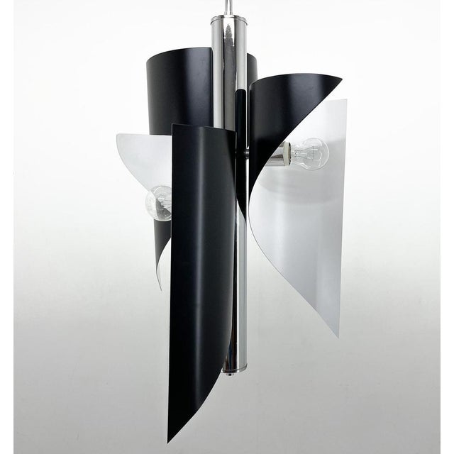 Metal Italian Space Age Asymmetrical Pendant Light, 1970s For Sale - Image 7 of 14