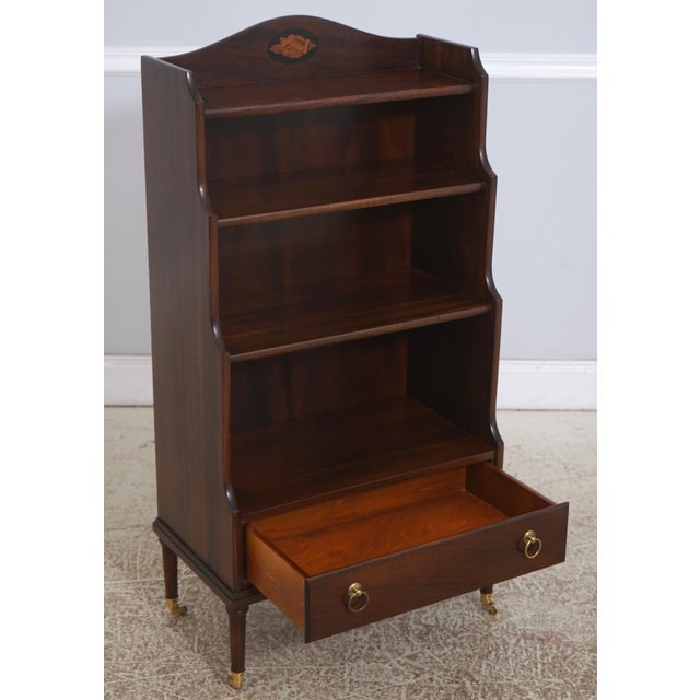 Traditional Madison Square 1 Drawer Inlaid Mahogany Bookcase For Sale - Image 3 of 15