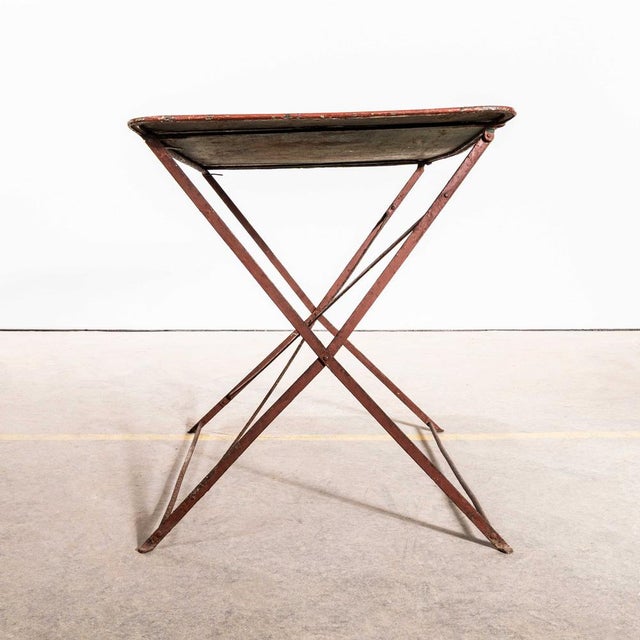 1950s Vintage French Rectangular Metal Folding Dining Table, 1950s For Sale - Image 5 of 7