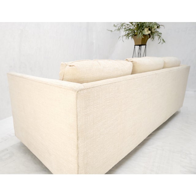 Custom Design Mid-Century Modern Beige Upholstery Box Shape Sofa Mint! For Sale - Image 10 of 18