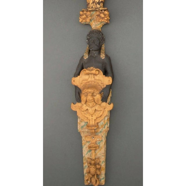 Antique French Empire Egyptian Revival Gilt Wood Candle Sconces - a Pair For Sale - Image 4 of 10