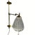 Lovely patinated brass "art deco" swivel arc wall lamp with adjustable arm and fabric lantern like shade. The brass is...