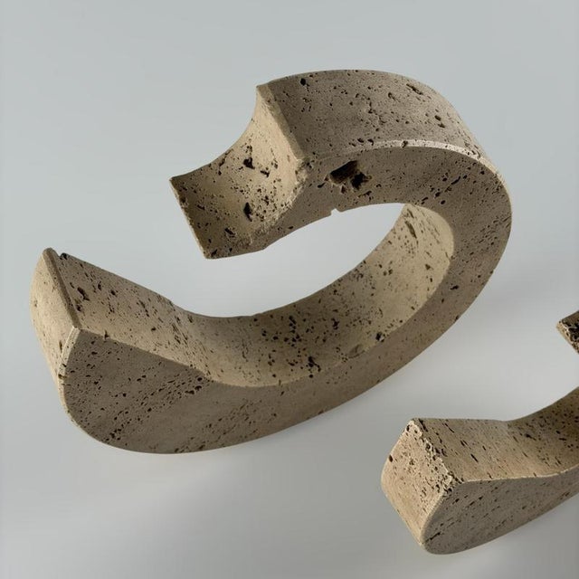 Stone Vintage Travertine Zoomorphic Serpent Sculptures by Fratelli Mannelli, 1970s, Set of 3 For Sale - Image 7 of 9