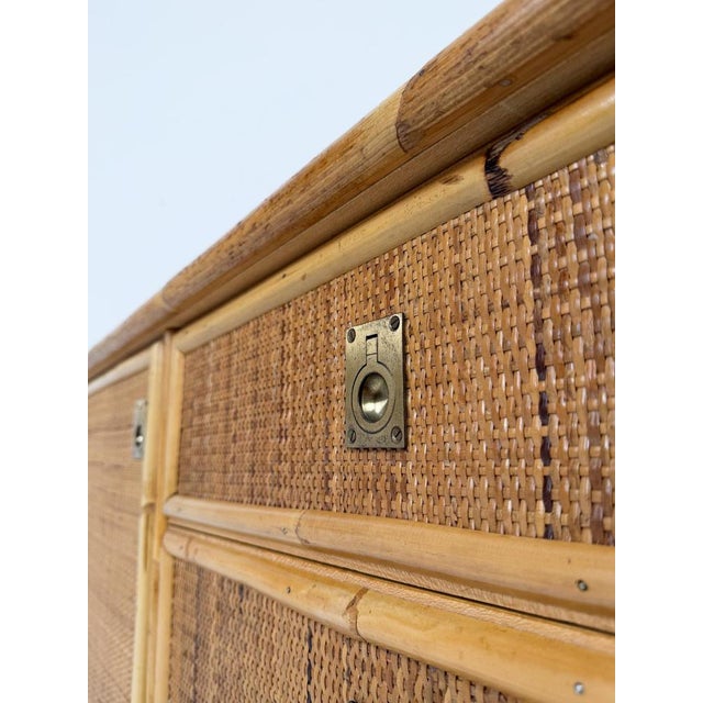 Mid-Century Italian Bamboo, Rattan and Cane Cabinet with Drawers by Dal Vera, 1970 For Sale - Image 14 of 18