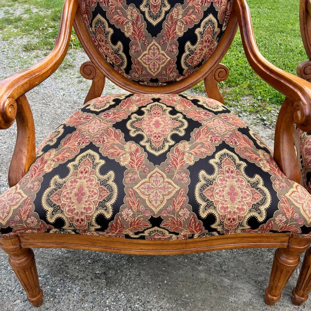 Fairfield Fairfield Louis XVI Style Oval Back Armchairs - A Pair For Sale - Image 4 of 11