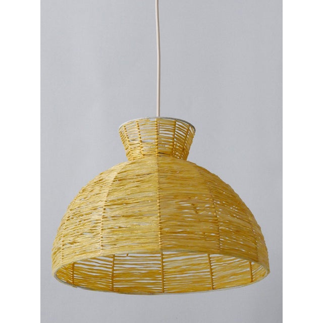 Mid-Century Modern Raffia Bast Pendant Lamp or Hanging Light, Germany, 1970s For Sale - Image 12 of 18