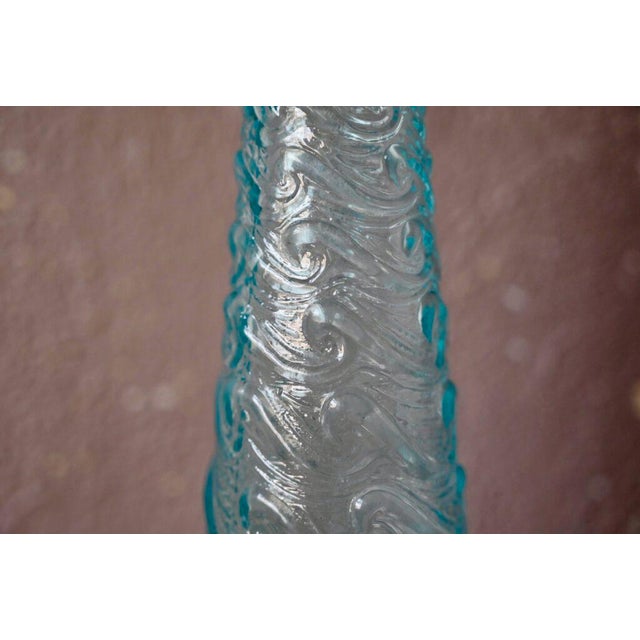 1960s Blue Glass Bottle Vase from Empoli, 1960s For Sale - Image 5 of 6