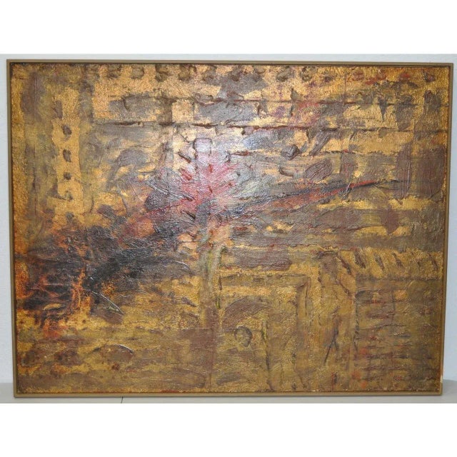 Abstract Large Mid-Century Abstract Oil Painting by E. Costello, 1968 For Sale - Image 3 of 10