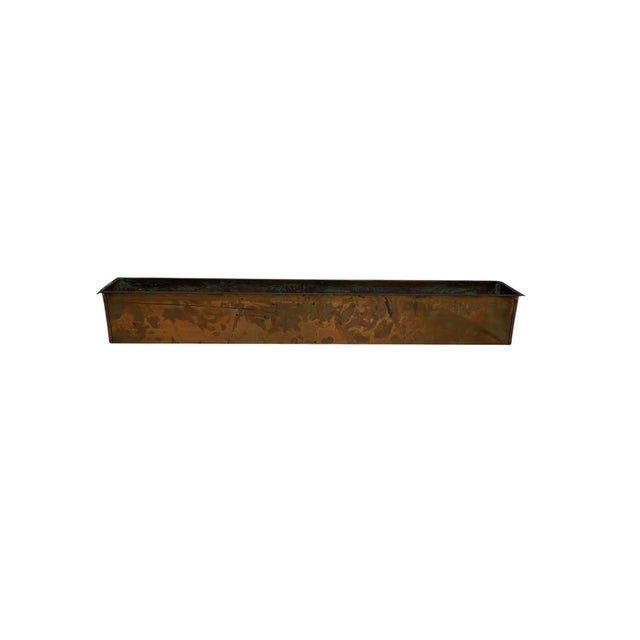 Late 20th Century Long Patinated Copper Planter Box For Sale - Image 10 of 12