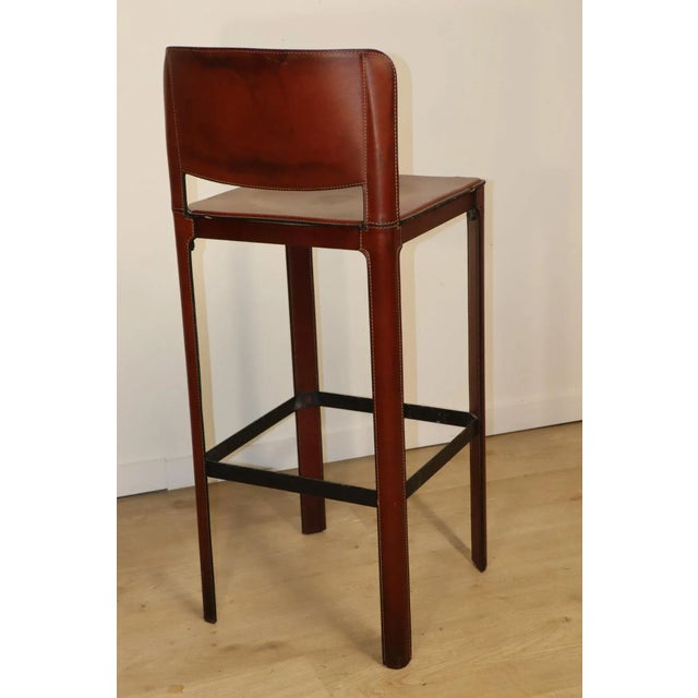 1970s High Stool in Leather and Metal by Matteo Grassi, 1970s For Sale - Image 5 of 18