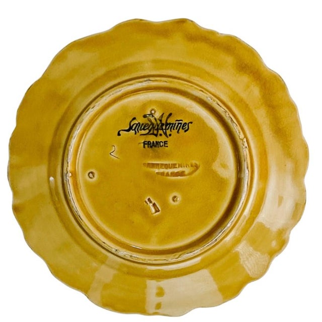 Ceramic 1940s French Faience Fruit Plates by Sarreguemines - Set of 5 For Sale - Image 7 of 8