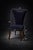 Transitional Late 20th Century Sculptural Navy Velvet Side Chair With Curved Wing Back and Cabriole Legs – Elegant Transitional Accent Seating For Sale - Image 3 of 9