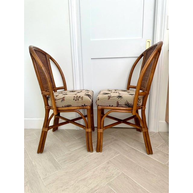 1980s Pair of Old Florida Regency Style Rattan Chairs For Sale In West Palm - Image 6 of 9