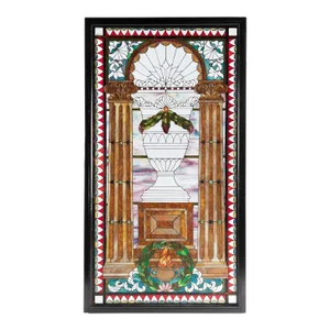 Late 19th Century American Victorian Leaded Glass Window, Tiffany Style
