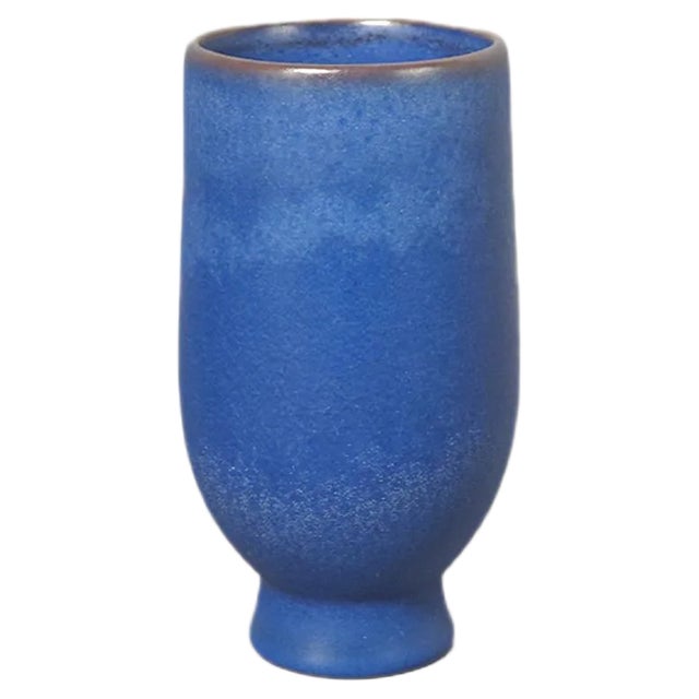 Blue Ceramic Vase by Glatzle for Karlsruher Majolika, 1956 For Sale