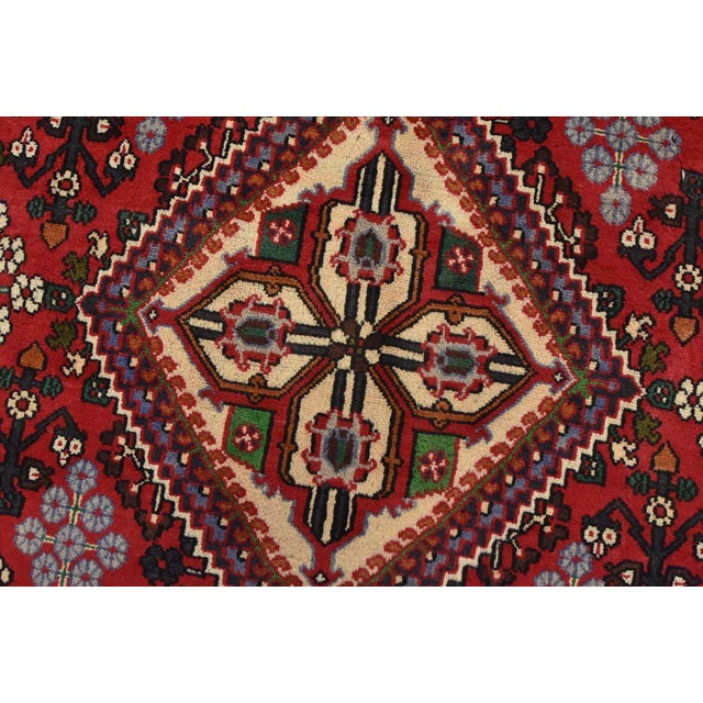 Red Maymeh Runner 4’3” X 12’6” Red Wool Vintage Tribal Hand-Knotted Oriental Rug For Sale - Image 8 of 15
